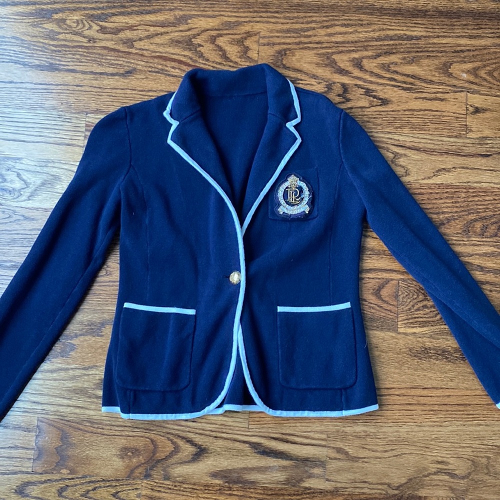 Ralph Lauren Women’s Cotton Crest Knit Blazer